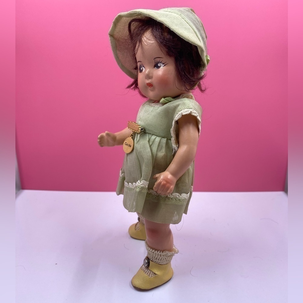 VINTAGE~1936 COMPOSITION MADAME ALEXANDER~’CECILE’ DIONNE QUINTUPLET DOLL~BR - Picture 3 of 8